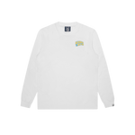 OUTLINE ARCH LOGO L/S T-SHIRT - WHITE/YELLOW