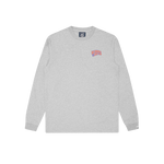 OUTLINE ARCH LOGO L/S T-SHIRT - HEATHER GREY/RED