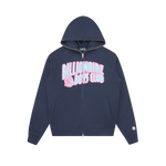 OUTLINE ARCH LOGO ZIP THROUGH HOOD - NAVY/BLUE