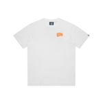 NEON OUTLINE ARCH LOGO T-SHIRT - WHITE/ORANGE
