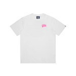 NEON OUTLINE ARCH LOGO T-SHIRT - WHITE/PINK
