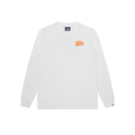 NEON OUTLINE ARCH LOGO L/S T-SHIRT - WHITE/ORANGE