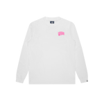 NEON OUTLINE ARCH LOGO L/S T-SHIRT - WHITE/PINK