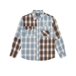 ARCH LOGO PATCHWORK CHECK SHIRT - BROWN/BLUE CHECK