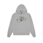 OVERLAY CAMO FILL ARCH LOGO POPOVER HOOD - HEATHER GREY
