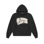 DISTORTED ARCH LOGO OVERSIZED POPOVER HOOD - BLACK