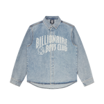 FADED ARCH LOGO LS DENIM SHIRT - LIGHT WASH BLUE