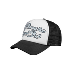 DIAMOND SCRIPT TRUCKER CAP - BLACK/WHITE