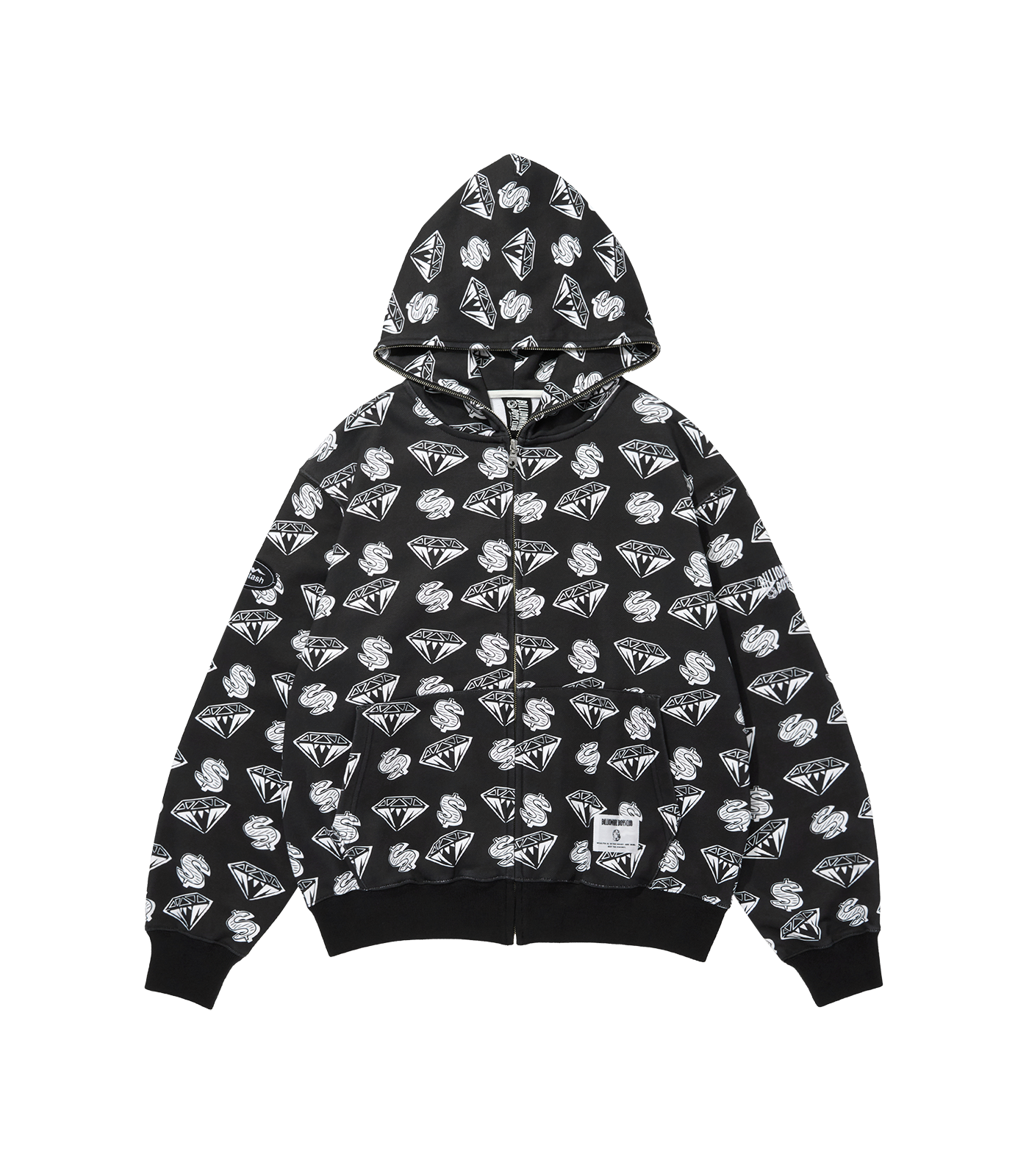 BILLIONAIRE BOYS CLUB X MANASTASH FULL ZIP HOOD - GREY