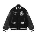 BILLIONAIRE BOYS CLUB X MANASTASH LEATHER SLEEVE JACKET - BLACK