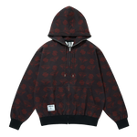 DIAMONDS & DOLLARS FULL ZIP HOOD - BROWN