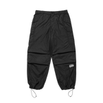 NYLON WIDE CARGO PANTS - BLACK