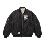 REVERSIBLE NYLON MA-1 BOMBER - BLACK/CAMO