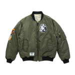 REVERSIBLE NYLON MA-1 BOMBER - OLIVE/CAMO