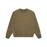 STUDDED LOGO CREWNECK - KHAKI