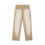 DISTRESSED ASTRO DENIM CARPENTER PANTS - SAND WASH