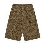 LEOPARD PRINT DENIM SHORTS - MULTI