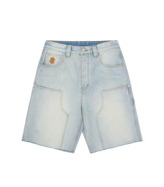 パンツ ASTT Washed Distressed Denim Shorts DISTRESSED ASTRO DENIM CARPENTER SHORTS - LIGHT WASH BLUE