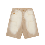 DISTRESSED ASTRO DENIM CARPENTER SHORTS - SAND WASH