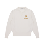 CLUBHOUSE KNITTED COLLARED JUMPER - OFF WHITE