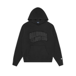 ARCH LOGO APPLIQUE OVERSIZED POPOVER HOOD - BLACK