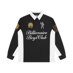 SCRIPT PANELLED RUGBY SHIRT - BLACK