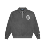 ARCH LOGO WASHED QUARTER ZIP - BLACK