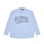 RHINESTONE ARCH LOGO STRIPED SHIRT - BLUE STRIPE
