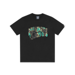LEOPARD CAMO ARCH LOGO T-SHIRT - BLACK
