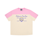 POLO CLUB OVERSIZED PANELLED T-SHIRT - PINK/CREAM