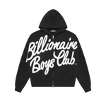 LARGE SCRIPT LOGO ZIP THROUGH KIMONO HOOD - BLACK