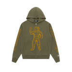 STANDING ASTRO EMBROIDERED ZIP THROUGH HOOD - KHAKI