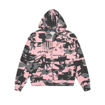 ARCH LOGO CAMO ZIP THROUGH HOOD - PINK CAMO