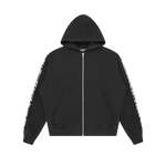 TAPED ASTRO ZIP THROUGH HOOD - BLACK