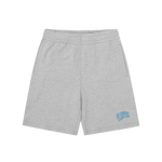 SMALL ARCH LOGO SHORTS - HEATHER GREY/BLUE LOGO
