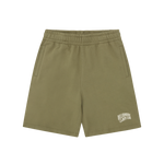 SMALL ARCH LOGO SHORTS - OLIVE/ECRU LOGO