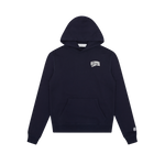 SMALL ARCH LOGO POPOVER HOOD - NAVY/WHITE LOGO