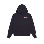 SMALL ARCH LOGO POPOVER HOOD - NAVY/PINK LOGO