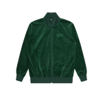 SMALL ARCH LOGO VELOUR TRACK TOP - FOREST GREEN