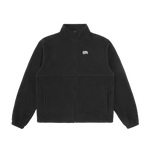 WOVEN PATCH ARCH LOGO FLEECE JACKET - BLACK