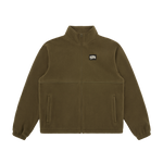 WOVEN PATCH ARCH LOGO FLEECE JACKET - OLIVE