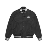 SMALL ARCH LOGO LIGHTWEIGHT VARSITY JACKET - BLACK