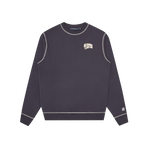 SMALL ARCH LOGO CONTRAST STITCH CREWNECK - NAVY