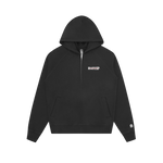 ROCKET LOGO ZIP THROUGH HOOD - BLACK