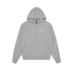 ROCKET LOGO ZIP THROUGH HOOD - HEATHER GREY