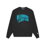 ARCH LOGO CREWNECK- BLACK/BLUE LOGO