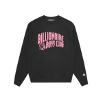 ARCH LOGO CREWNECK- BLACK/PINK LOGO