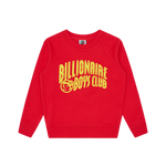 KIDS ARCH LOGO RAGLAN CREWNECK - RED