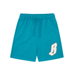KIDS FLYING B CHENILLE SWEATSHORTS - TEAL