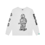 KIDS WALKING ROBOT L/S T-SHIRT - WHITE